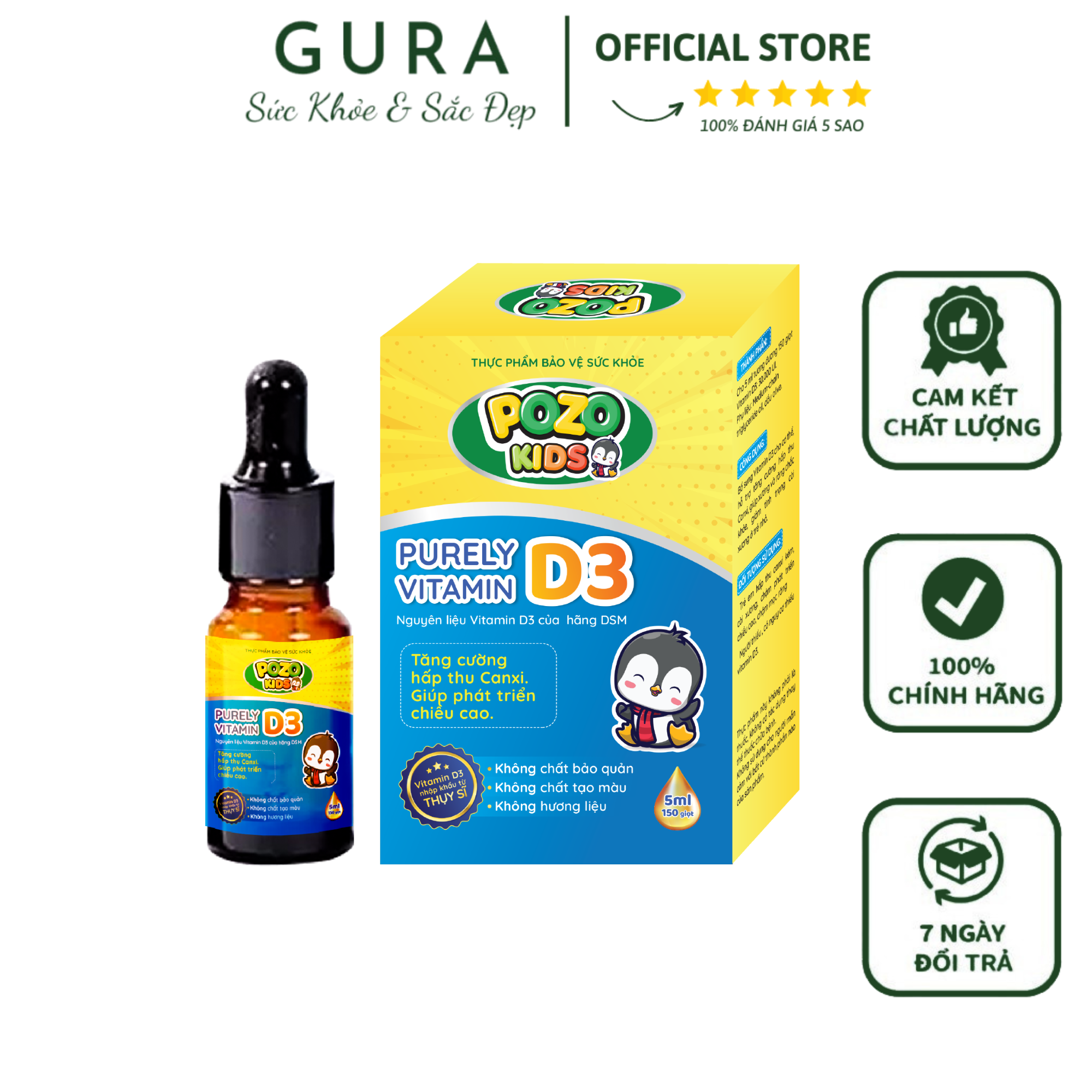 Vitamin D3 Tinh Khiết Pozo Kids Nguyên Liệu Nhập Khẩu Châu Âu Hàng Chính Hãng