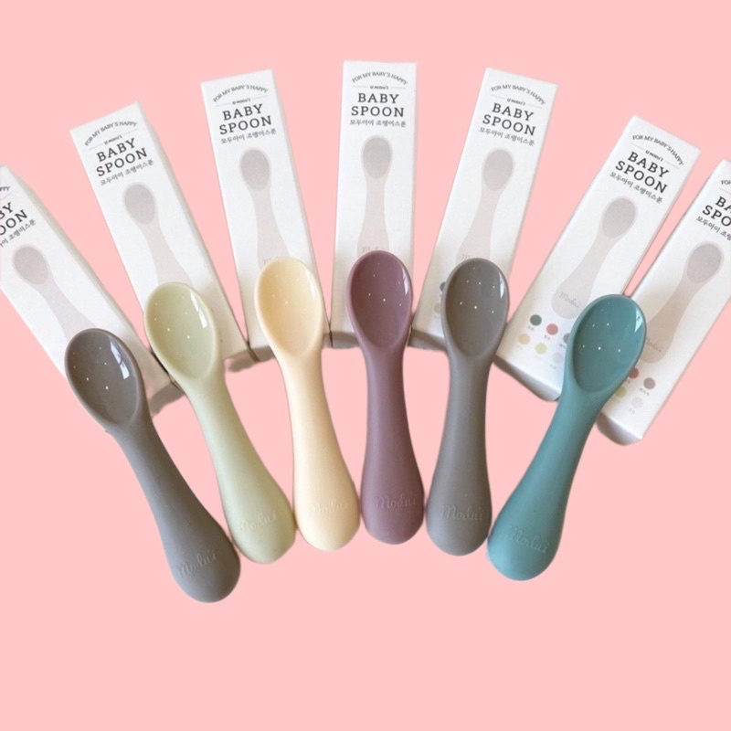 ￼thìa muỗng ăn dặm silicone bluemama modui nội địa hàn