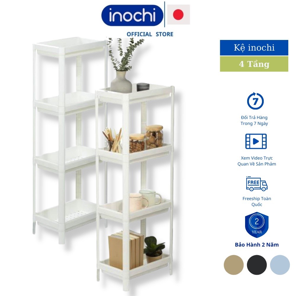 Kệ đa năng, kệ đựng đồ nhà tắm nhà bếp tiện dụng chia 2 3 4 tầng Inochi nhựa cao cấp chắc chắn dễ di chuyển