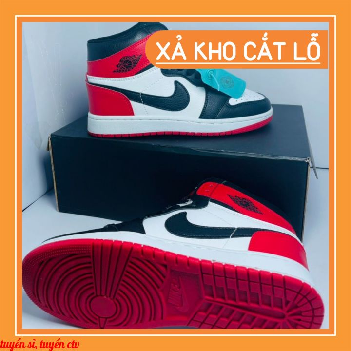 Giày thể thao jordan panda đỏ đen cổ cao nam nữ full box bill +
