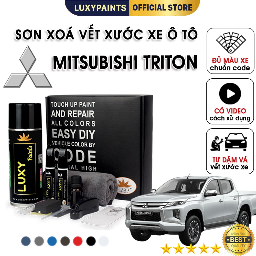 Sơn xóa vết xước xe ô tô Mitsubishi Triton LUXYPAINTS, Bút xoá vết xước sơn ô tô màu chuẩn theo Code dễ sử dụng độ bền cao - LP01MITR