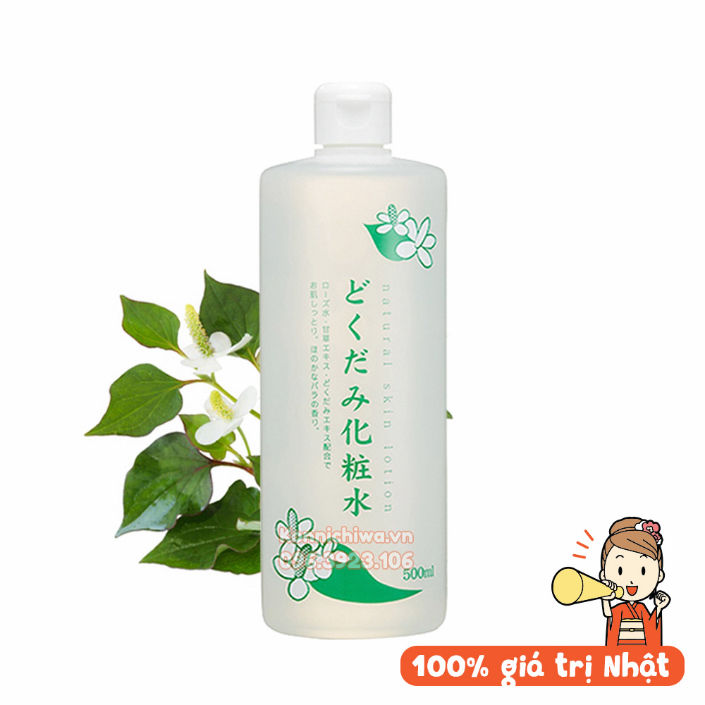 [Ảnh thật-Hàng Auth] Nước Hoa Hồng Diếp Cá Dokudami Natural Skin Lotion 500ml Nhật Bản, ngừa mụn, kháng viêm, dưỡng ẩm làm sạch da