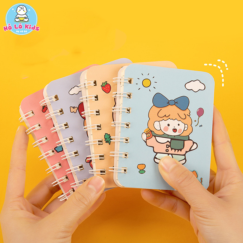 Sổ lò xo ghi chép, sổ tay khổ a7 nhỏ gọn 80 trang hồ lô kids