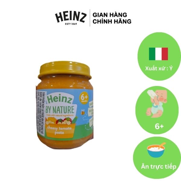 Lọ Mỳ Ý Cà Chua Phô Mai Heinz 120g (Date: 31/08/2024) (Bé 6 tháng tuổi)