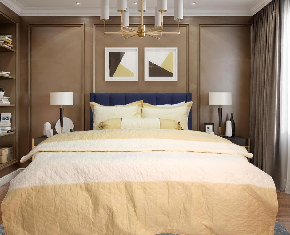 Bộ chăn ga gối drap giường màu trơn cotton satin Ai Cập Julia 571BC