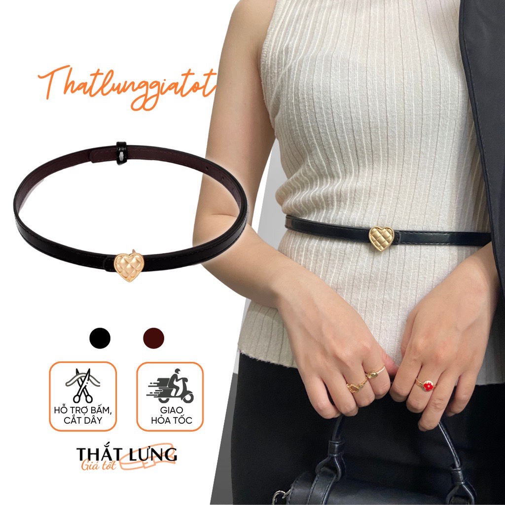 Thắt lưng váy nữ bản nhỏ Đai váy mảnh phối đầm 1.3cm TL404 (Hỗ trợ bấm dây nịt) - Thắt Lưng Giá Tốt