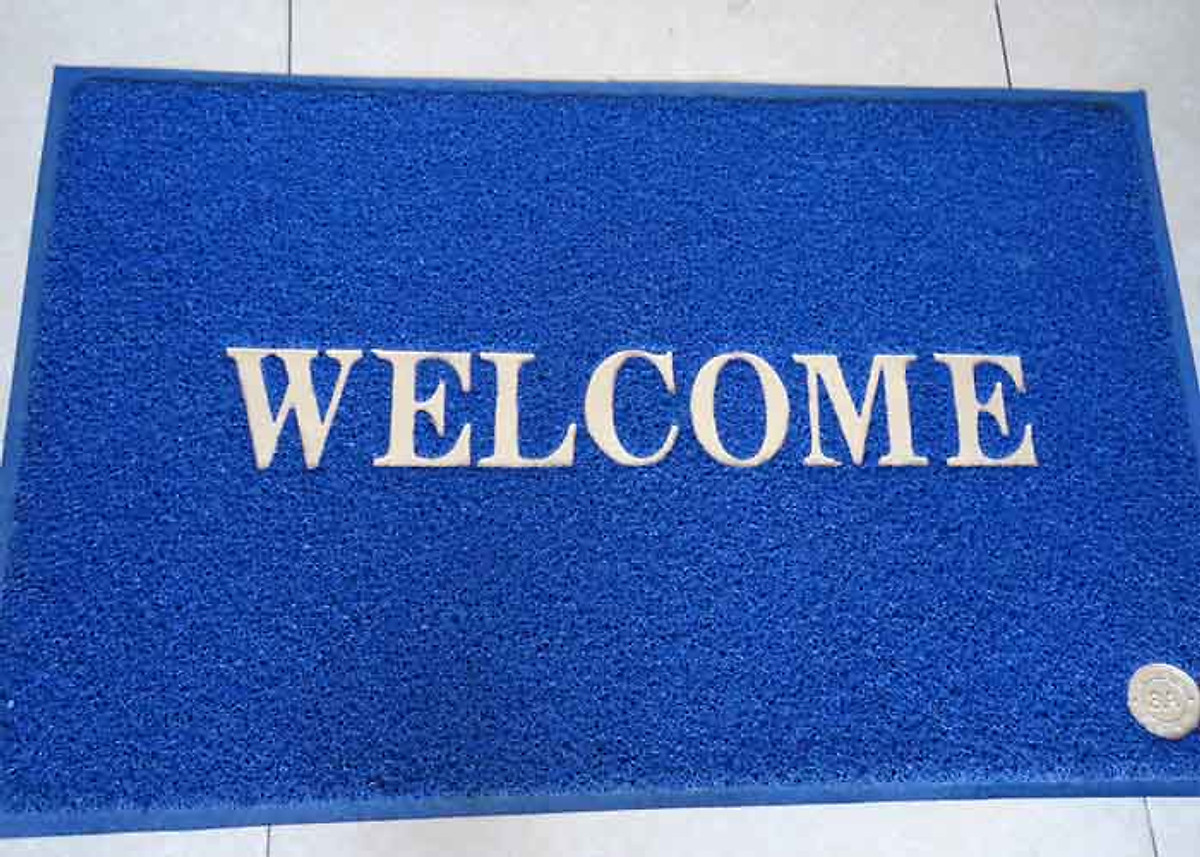 [HCM]Thảm nhựa lau chân Welcome 90x120cmhai màu xanh dương và đỏcực đẹpsang trọng