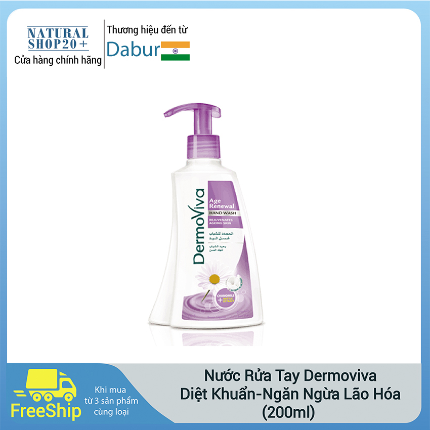 Nước rửa tay Dermoviva Age Renewal Hand Wash, diệt khuẩn ngăn ngừa lão hóa