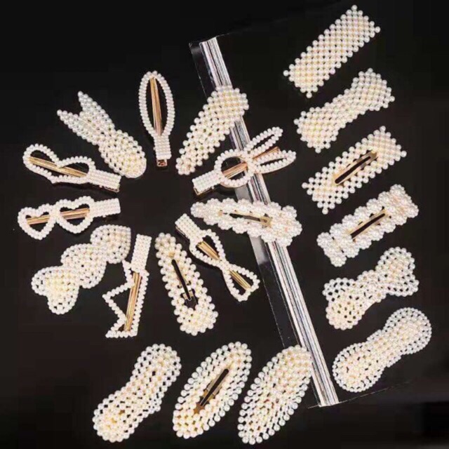 Set 20 kẹp tóc đính hạt nhiều kiểu dáng