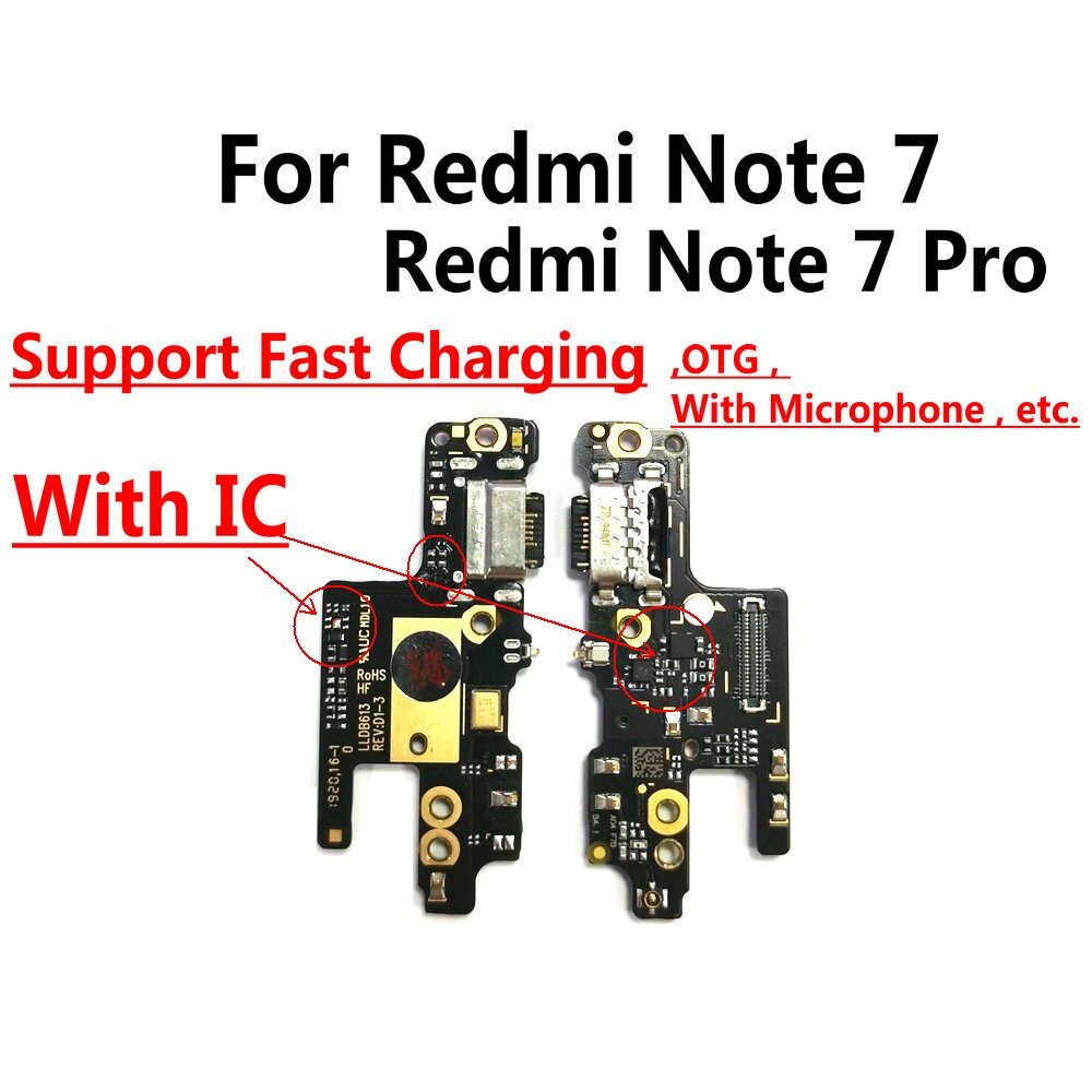 Bảng sạc cho xiaomi redmi note 7 pro đầu cắm usb đầu nối đế pcb cáp dẻo phụ tùng thay thế cổng sạc