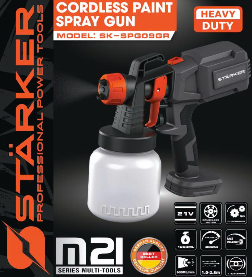  Máy Phun sơn dùng pin phổ thông Makita 4cm - Máy Phun Sơn Starker Chính Hãng - 2 chế độ phun 