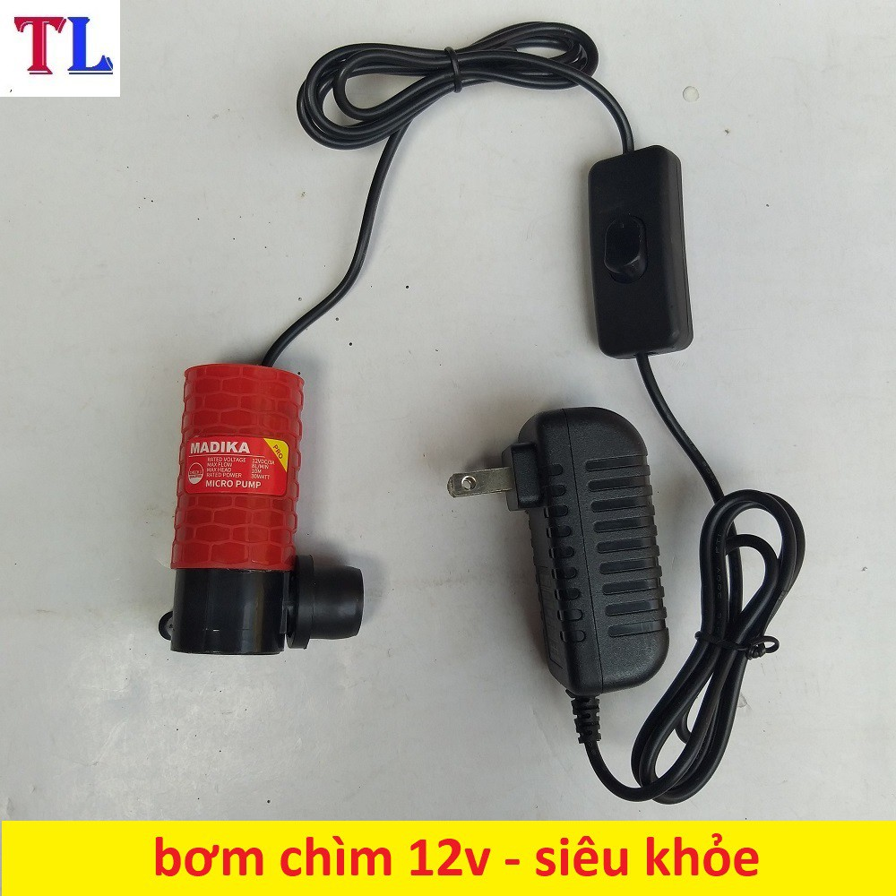 máy bơm nước chìm mini 12v-30w bơm nước cắt rãnh tường