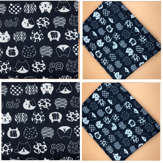 Vải bố/vải canvas mèo nền xanh