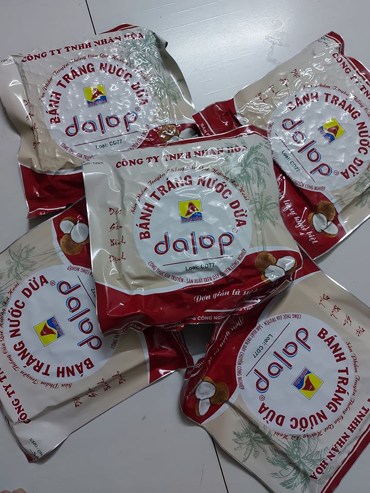 Combo 5 gói bánh tráng nướng nước cốt dừa Dalop - Đặc sản Bình Định