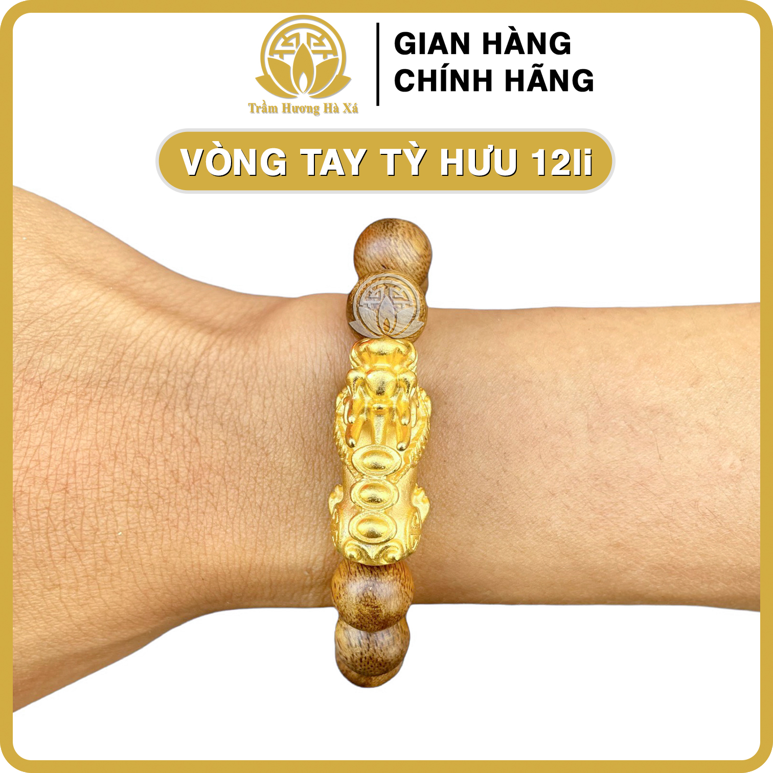 Vòng tay tỳ hưu nam tay to phong thủy trầm hương HÀ XÁ 12li vòng đeo tay may mắn tài lộc