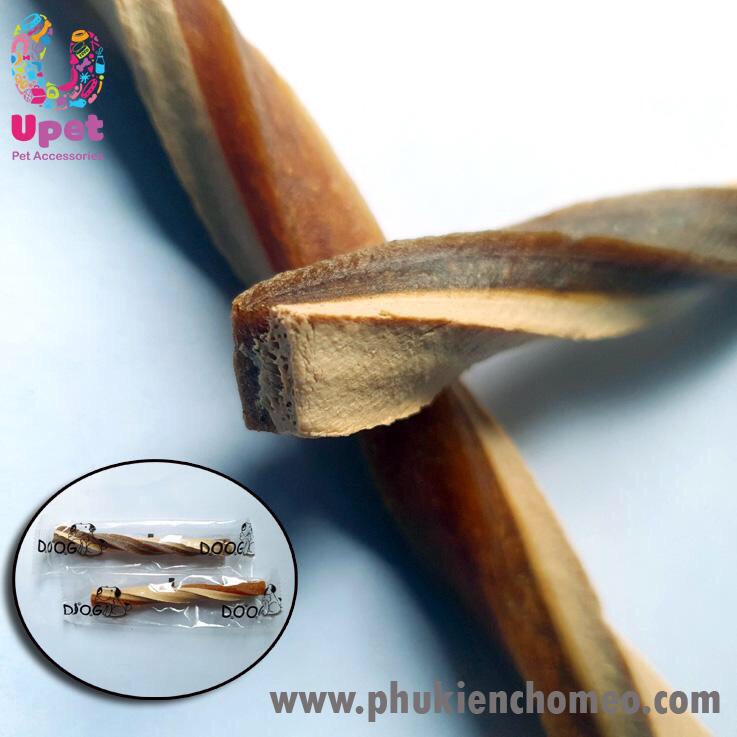 (Lẻ 1 chiếc)Xương doog xoắn 15g mix vị dành cho chó gặm sạch răng, thơm miệng, giúp răng chắc khỏe
