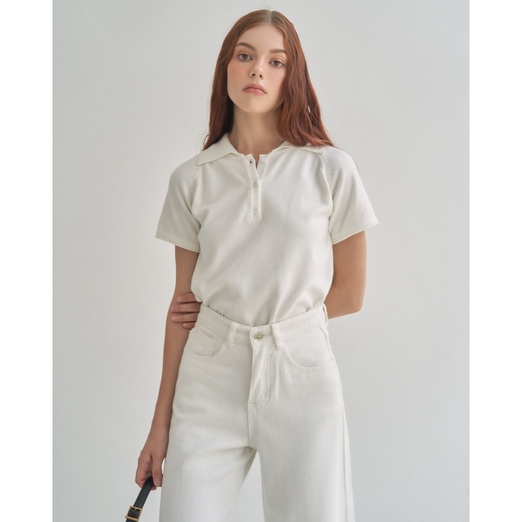 Áo len polo nữ basic maisone | hq2180 | lana official