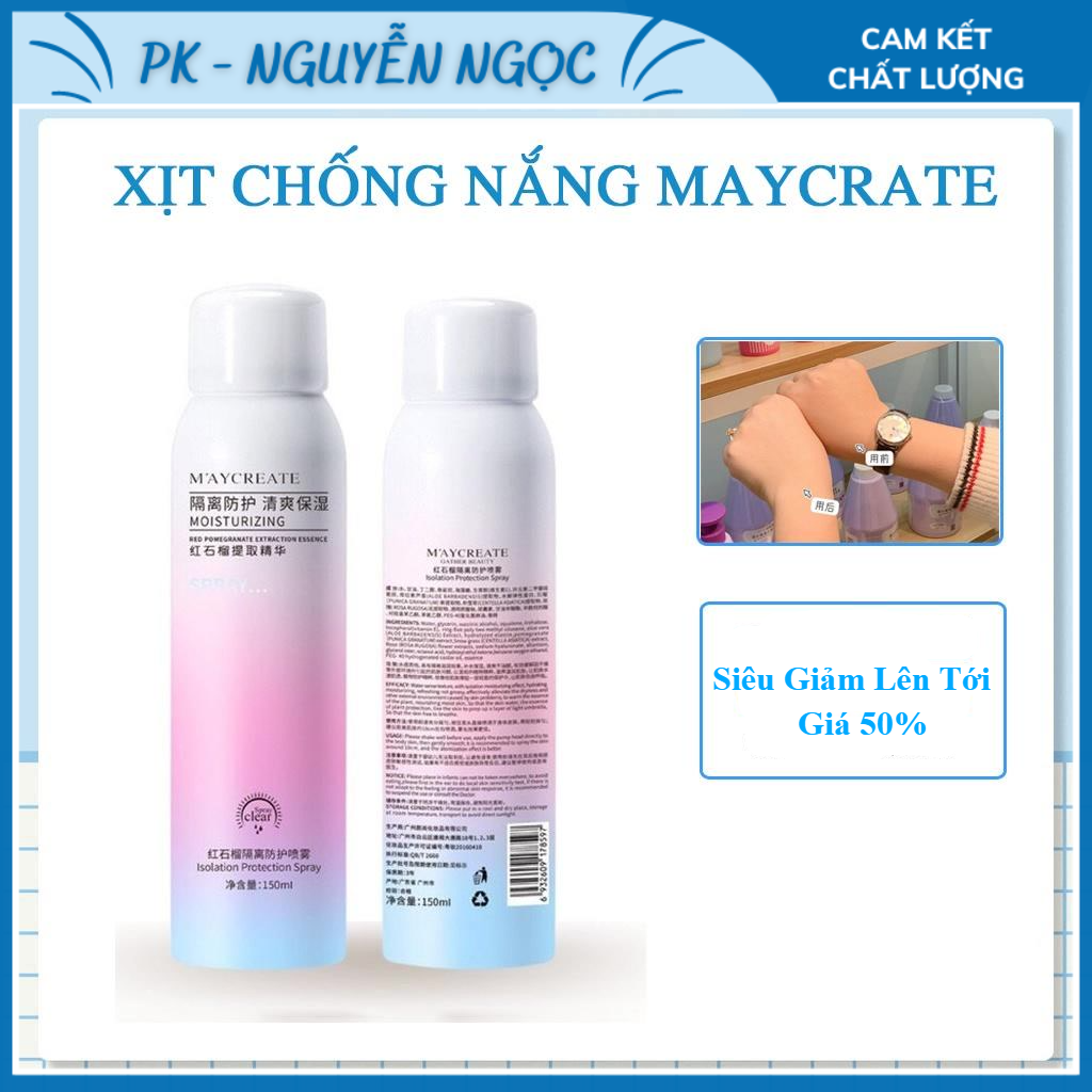 Xịt chống nắng,xịt chống nắng body, Maycreate