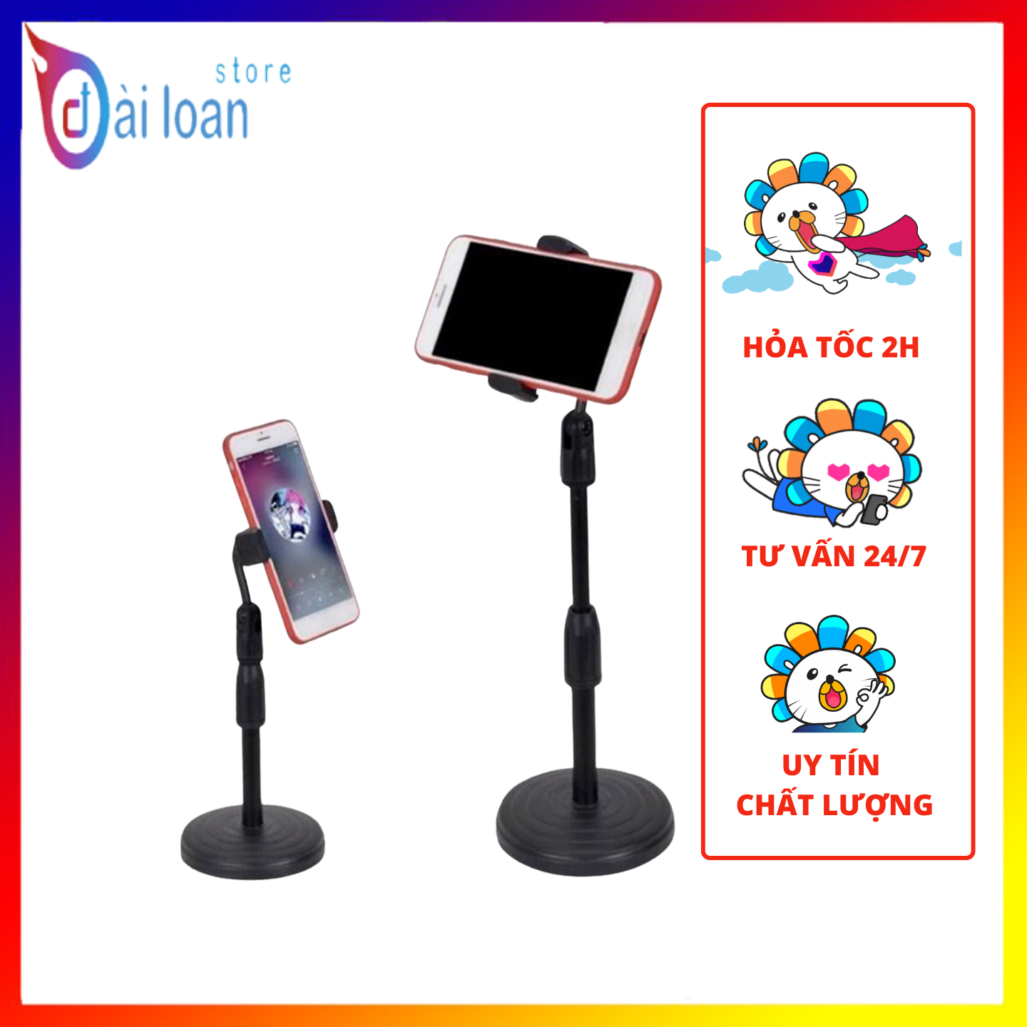 Giá đỡ/ Chân đế livestream để bàn Selfiecom P7 - dùng cho điện thoại