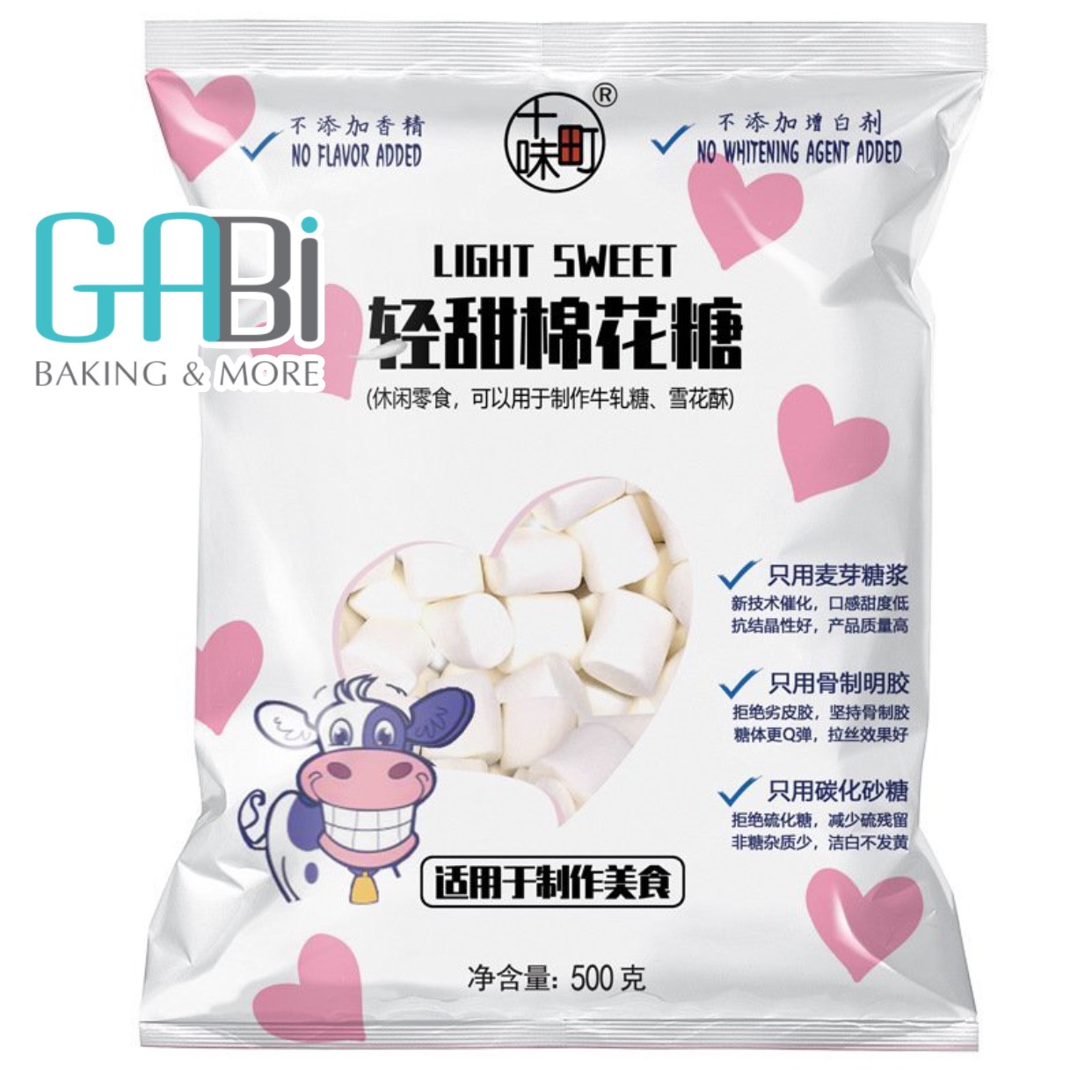 Kẹo marshmallow Xylitol không đường/ ít đường 500g