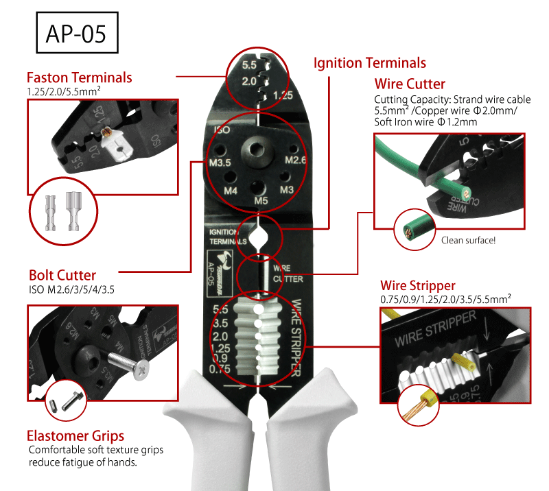 Kìm bấm cos đa năng Tsunoda King TTC AP-05