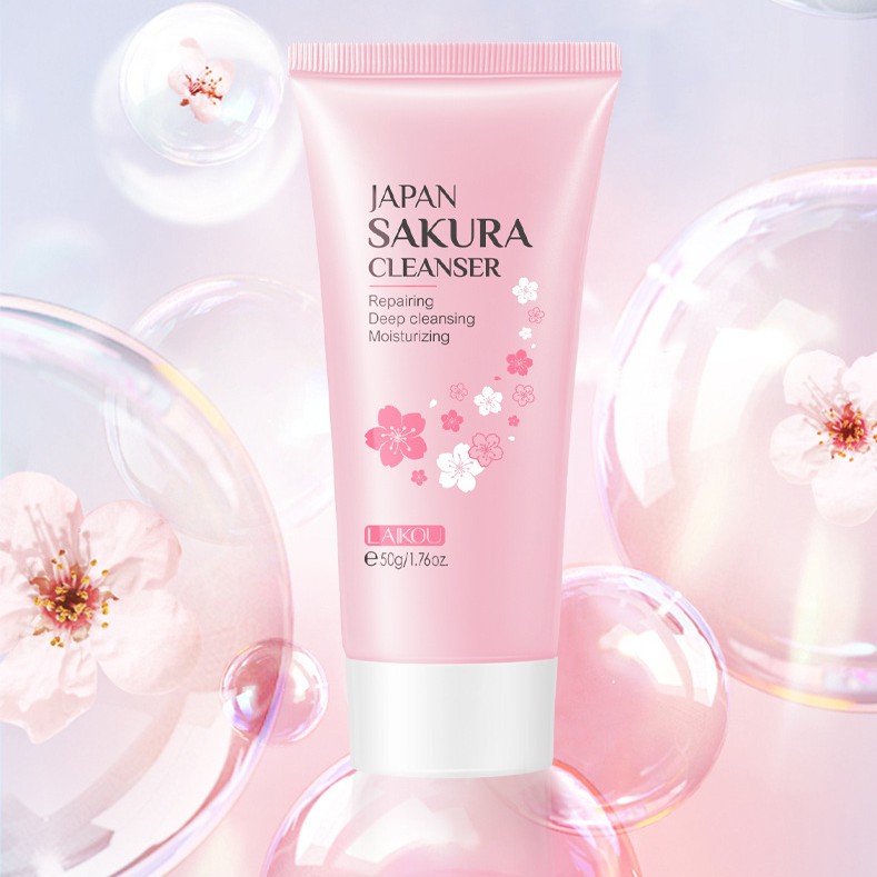 Một tuýp sữa rửa mặt laikou sakura cleanser 50g