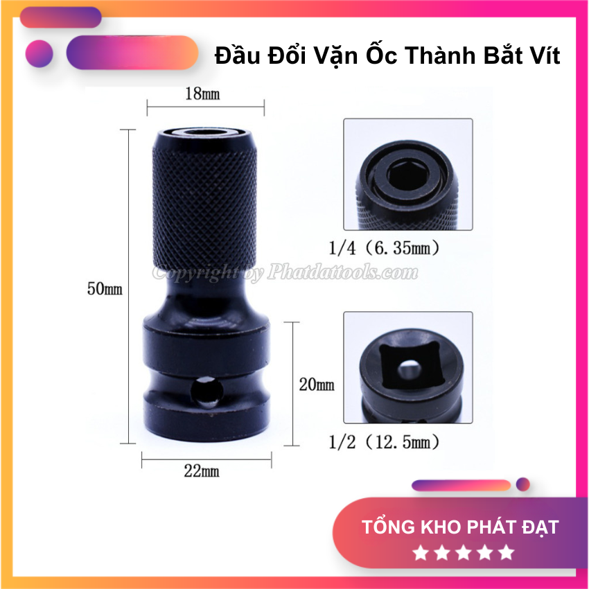 Đầu Chuyển Đổi Máy Vặn Ốc, Bulong Thành Máy Khoan Bắt Vít