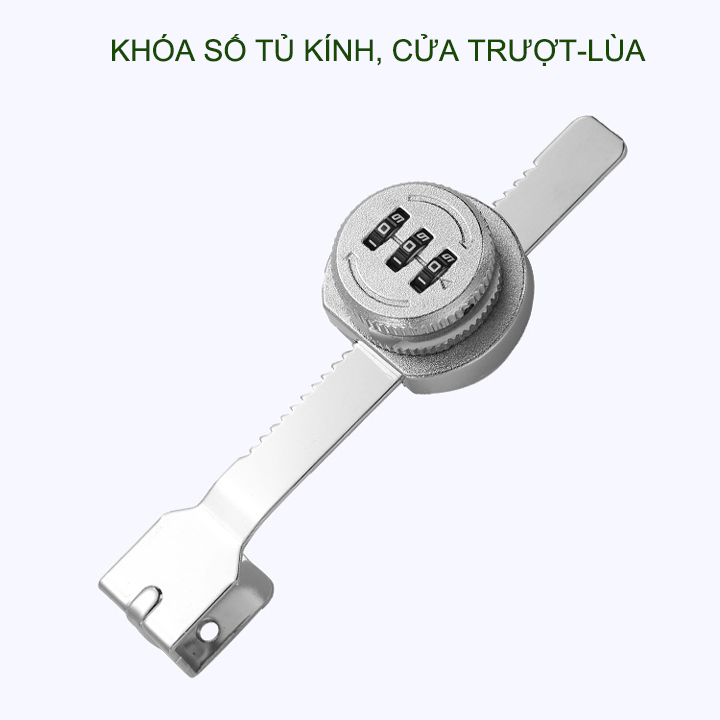 Khóa số tủ kính trượt-lùa K8307, bằng hợp kim, có thể thay đổi mã số, có nhiều màu tùy chọn