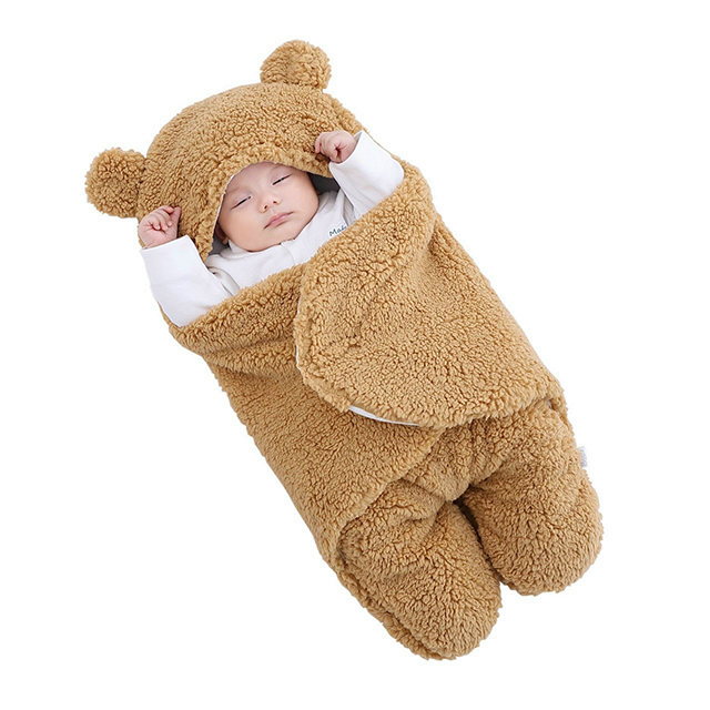 Khăn ủ kén lông cừu ấm áp cho bé hàng 3 lớp dày dặn
