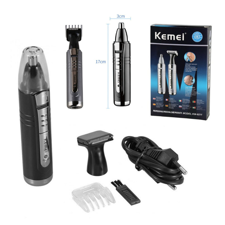Máy Cạo Râu Tỉa Lông Mũi Cao Cấp Kemei 6511