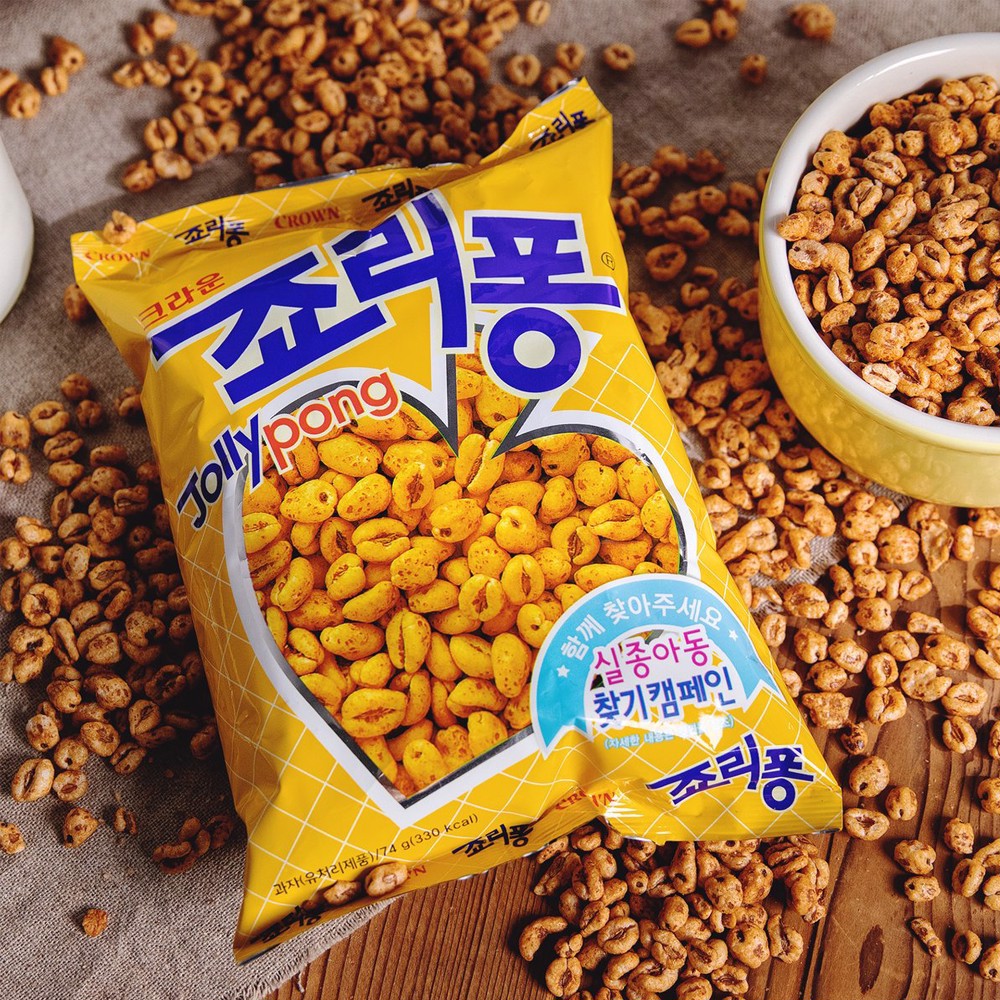 Crown - bánh snack lúa mạch jolly pong hàn quốc 74 gam – simoo mart