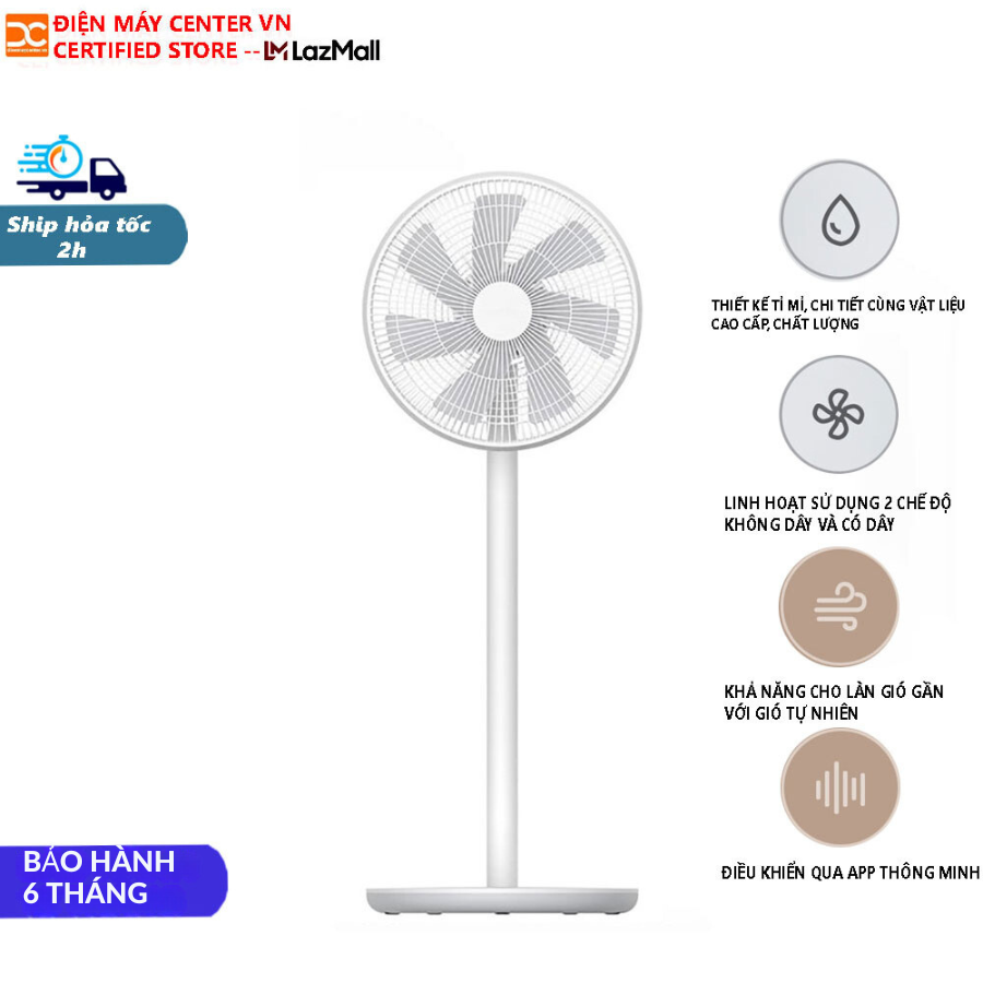 Quạt cây thông minh smartmi gen 2s pin 2800mah, wifi, tiết kiệm điện - bảo hành 6 tháng - shop điện máy center