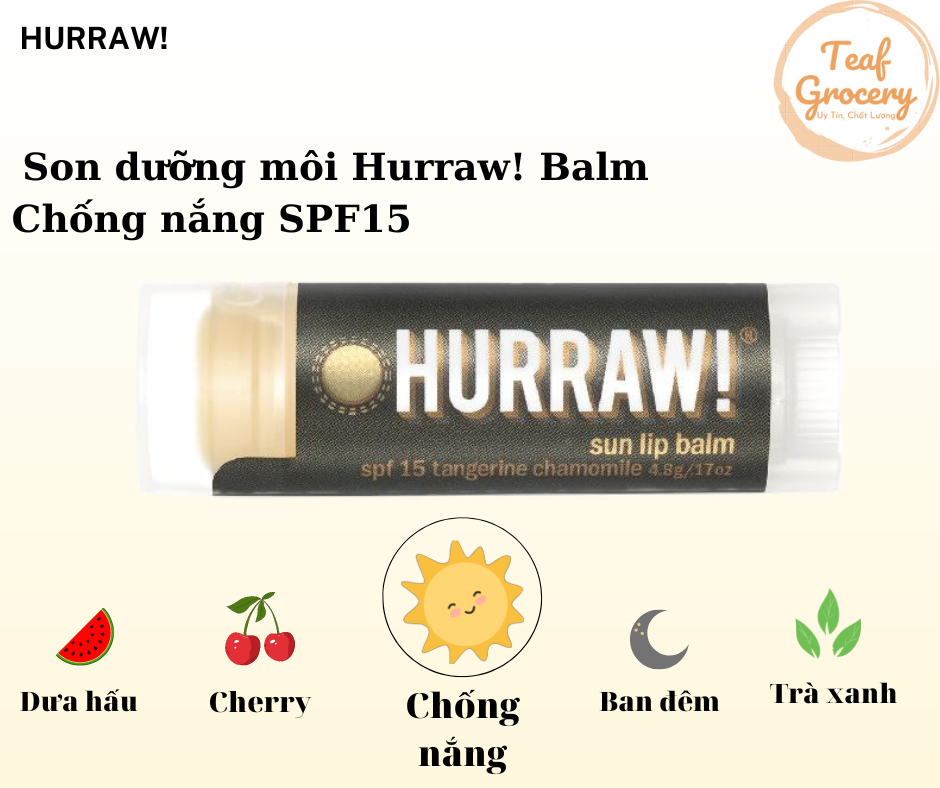 Son dưỡng môi hurraw! balm - chống nắng spf15 4.8g/17oz