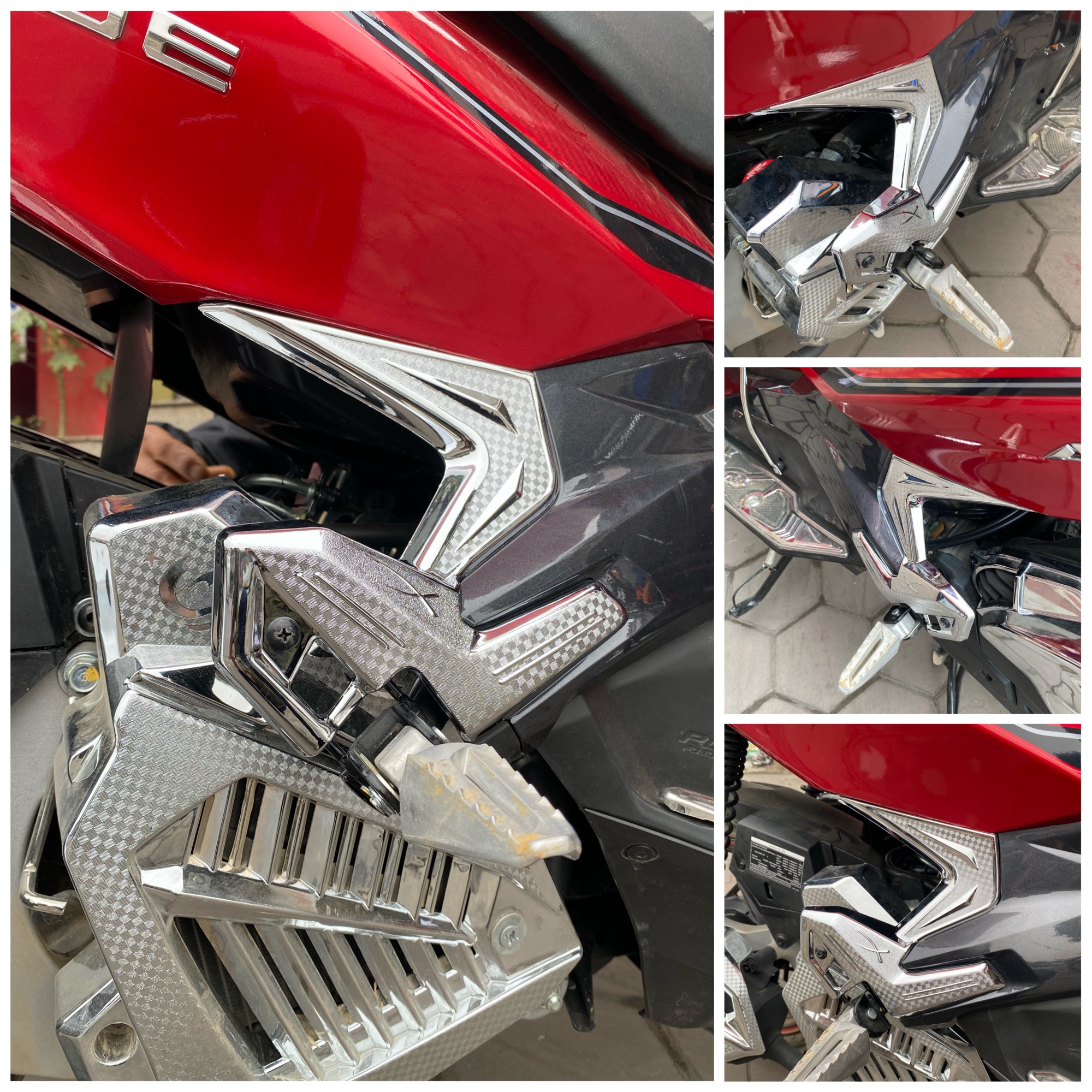 trang trí ốp gác chân sau air blade 2022-2020 crom 1 đôi