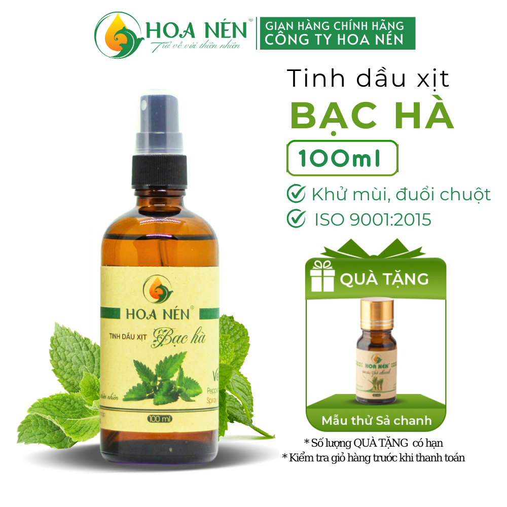 Tinh dầu Xịt Bạc Hà 100ml - Hoa Nén - Khử mùi, đuổi cô.n trù.ng, đuổi chuột hiệu quả và an toàn.