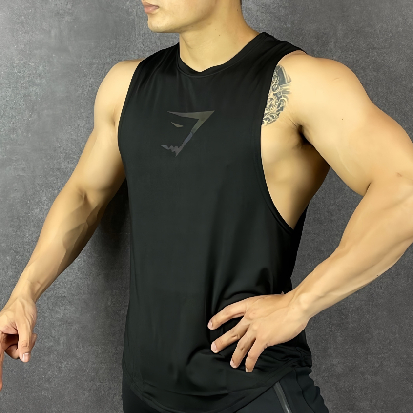 Áo tanktop gym,áo sát nách thể thao, logo phản quang cao cấp, chất vải poly mát mẻ