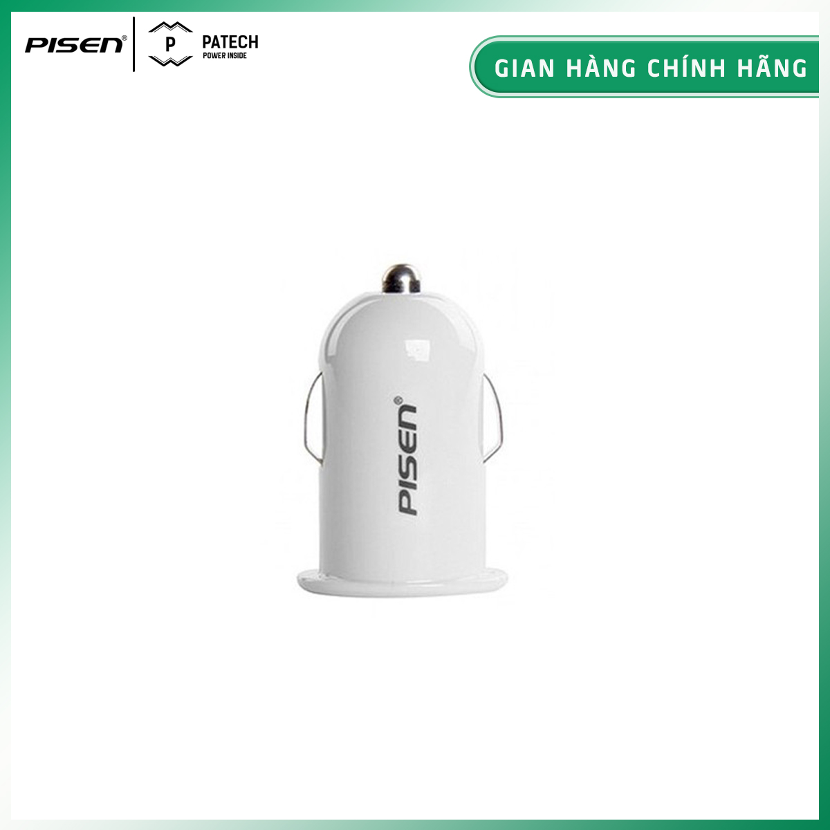 Cốc sạc Pisen Car Charger 1 cổng USB kèm cáp Micro USB, bảo hành 18 tháng - Hàng chính hãng