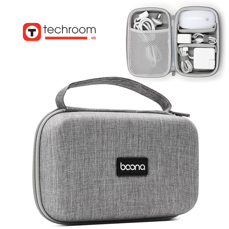Túi hộp Baona đựng sạc Laptop Macbook phụ kiện công nghệ cỡ lớn phom cứng F016 từ Techroom