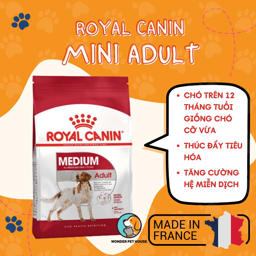 Hạt Khô Royal Canin Medium Adult Cho Chó Trưởng Thành Size Vừa