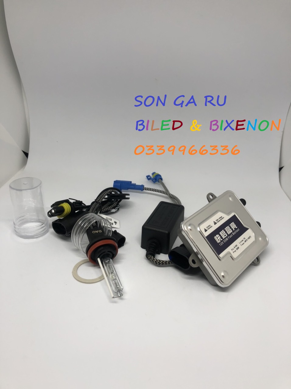 Bộ 1 bóng chân h11 tăng sáng 6000k + 1 balast 55w cho đèn gầm , bi gầm , nouvo 5 6