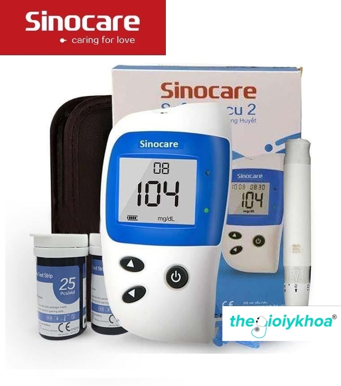 Máy đo đường huyết Safe Accu 2 tặng 1 hộp 50 que thử và hộp 50 kim chích máu Thegioiykhoa