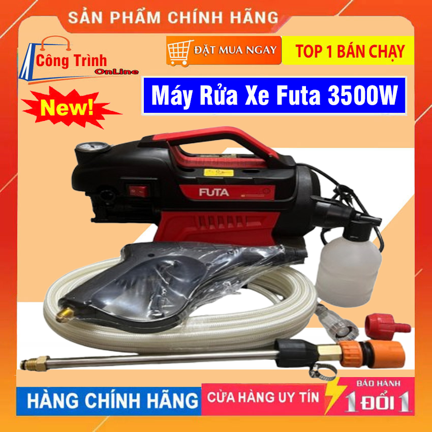 Máy Rửa Xe Máy Rửa Xe Mini 3500W Lõi Đồng 100 Rửa Ô Tô Rửa Xe Máy Dây Áp Lực Bọc Thép