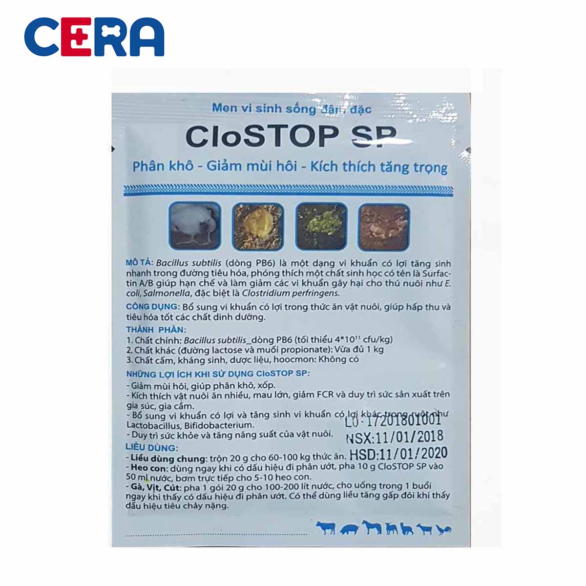 Men vi sinh đt tiêu chảy cho chó mèo - clostop 20g