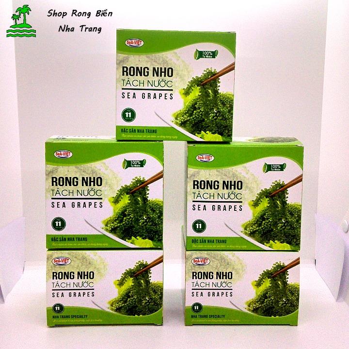 Combo 5 hộp rong nho tách nước Sea Việt  hộp 220g (1 hộp gồm 11 gó)