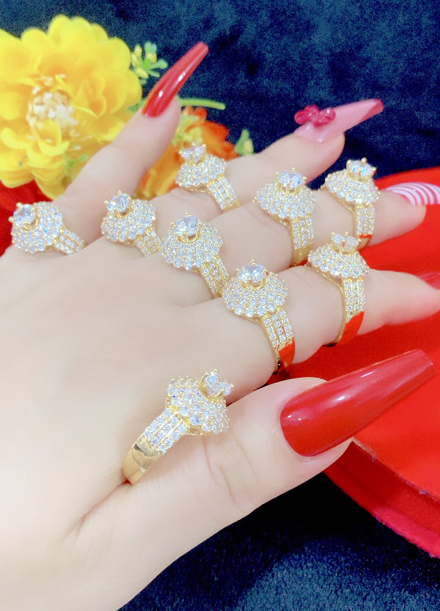 Nhẫn nữ đính xoàn mạ 18k cao cấp ep60