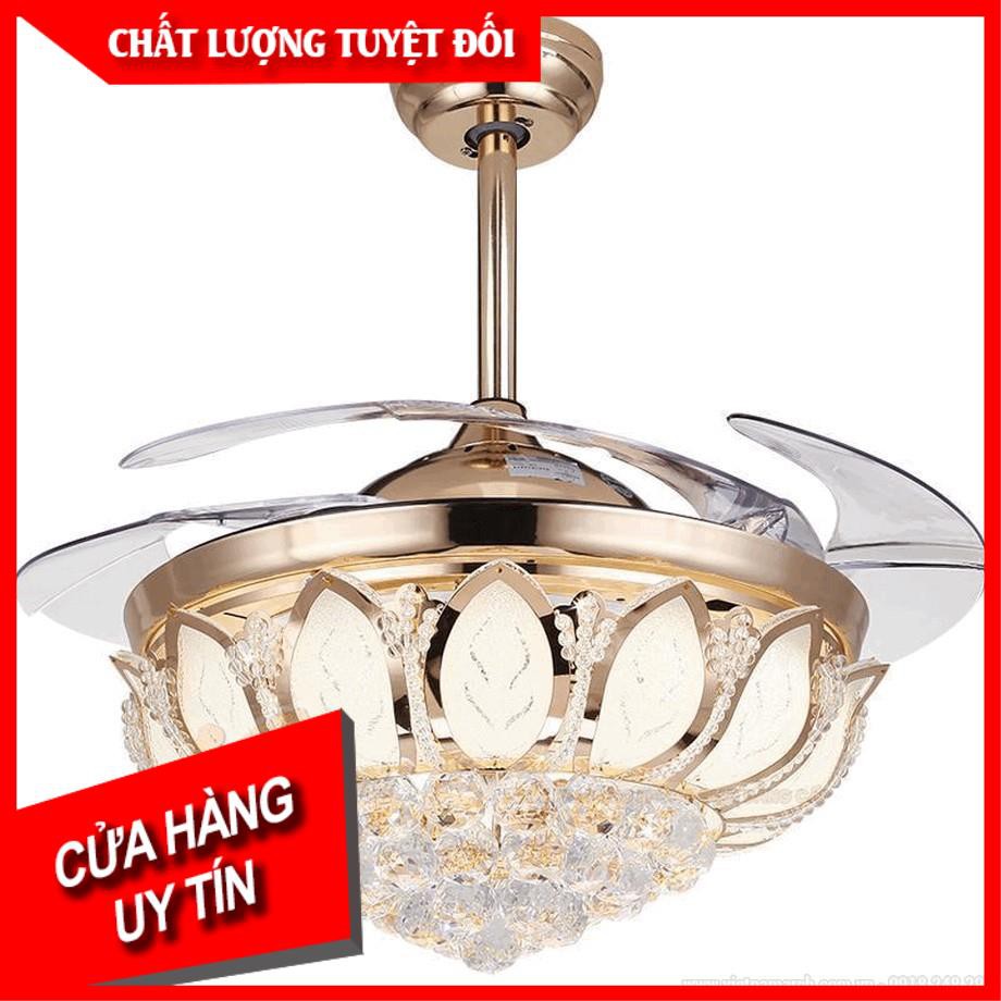 Quạt Trần Đèn Chùm Hoa Sen, Quạt Trần Đèn Led, Quạt Trần Cánh Ẩn