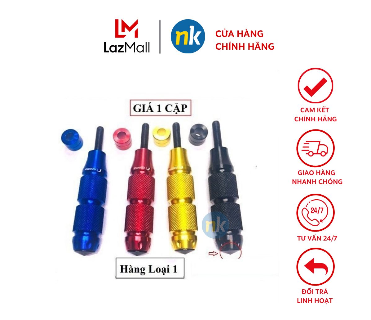 Bộ 2 cái Gù CNC chống đỗ, chống ngã xe máy, chống trầy xướt xe siêu bền, siêu đẹp dùng được cho tất cả dòng xe