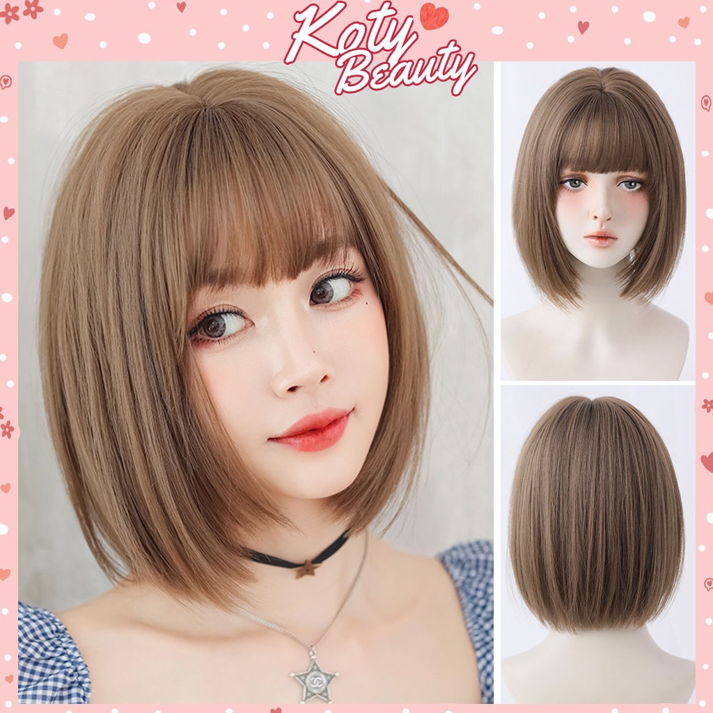 Tóc giả nguyên đầu ❤️KOTY BEAUTY❤️ tóc nguyên đầu vic cup ngắn TG73