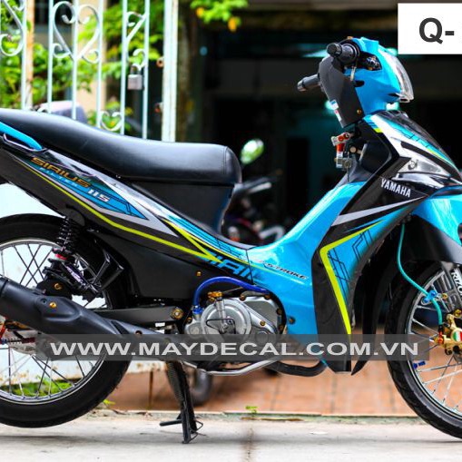 Tem rời Sirius Fi xanh đen chất liệu Crom