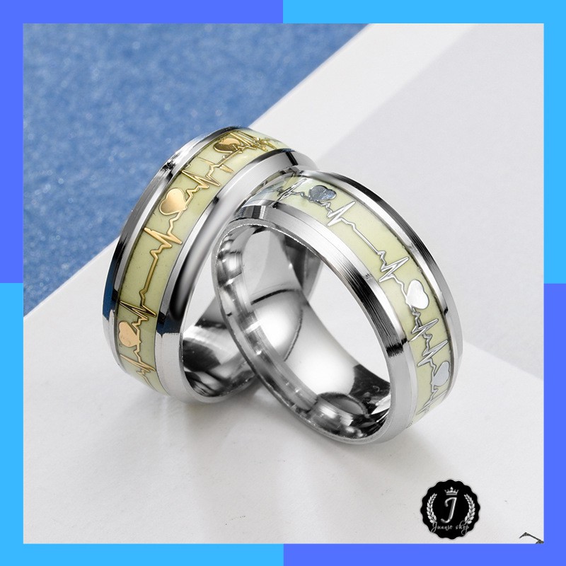 Nhẫn Nam Dạ Quang Phát Sáng Trong Đêm Chất Liệu Titan Cực Đẹp DC61